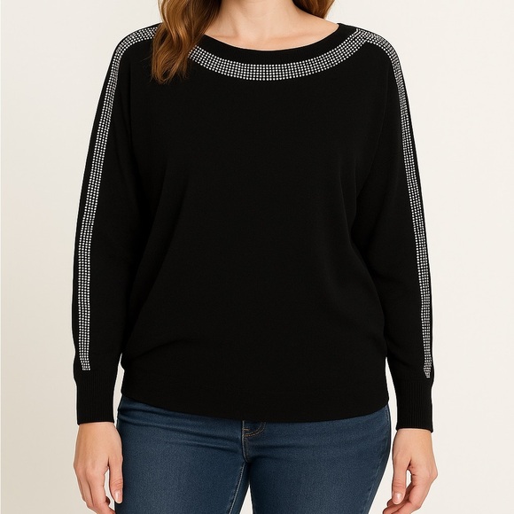 Milano Black open arm Top for Casual Wear - Picture 2 of 8